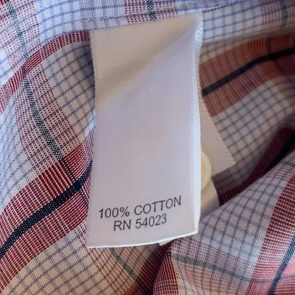 Banana Republic Button Up Dress Shirt‎ Men's Small Windowpane Plaid Formal Top